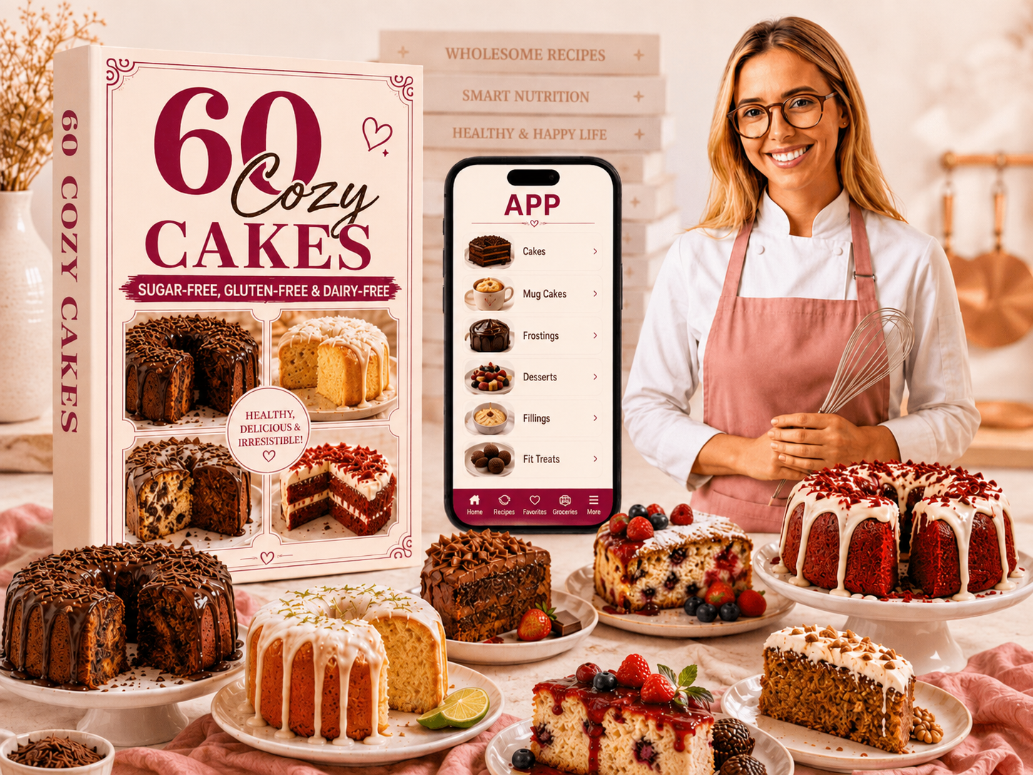 60 Fluffy Sugar-Free & Gluten-Free Cakes